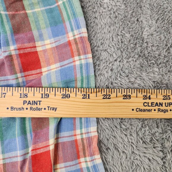 Talbots Shorts Womens Size 14 Multicolor Linen-Cotton Blend Plaid Lightweight - Picture 13 of 16